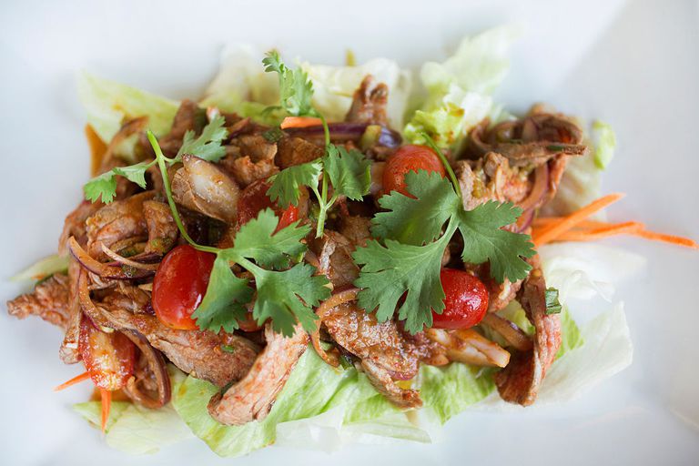 thailandsk menu, eller tofu, thailandske restauranter, fisk skaldyr